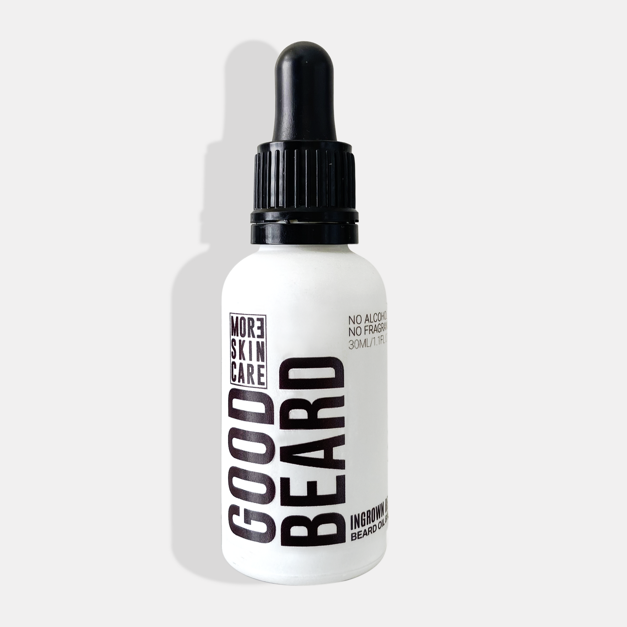 Good Beard Oil by MOR3 Skincare for ingrown hairs, razor bumps and hyperpigmentation on melanin-rich skin