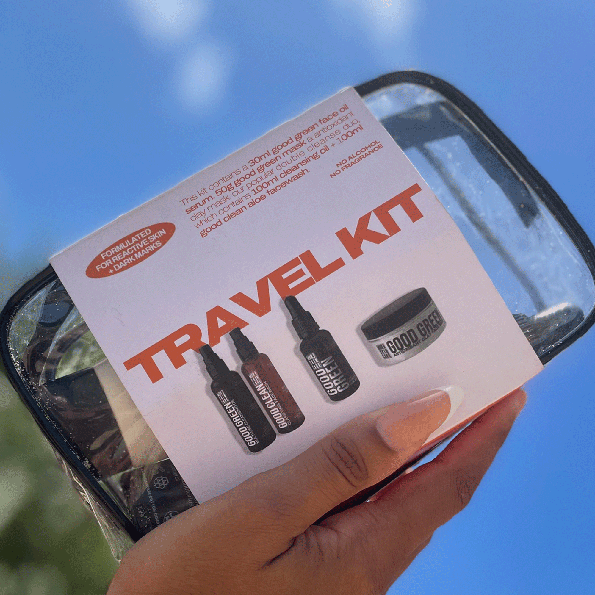 Green Clean Mini Travel Kit for hyperpigmentation and melanin-rich skin