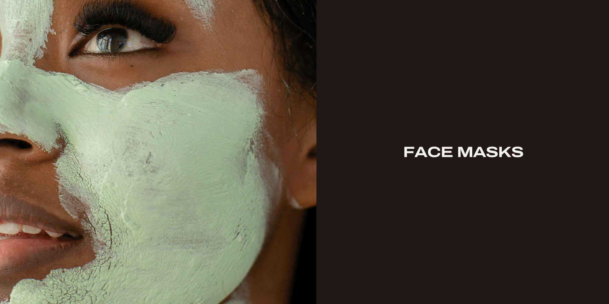 good green face mask on a womans face, Face masks designed to support acne-prone skin and improve hyperpigmentation, dark marks and uneven skin tone.